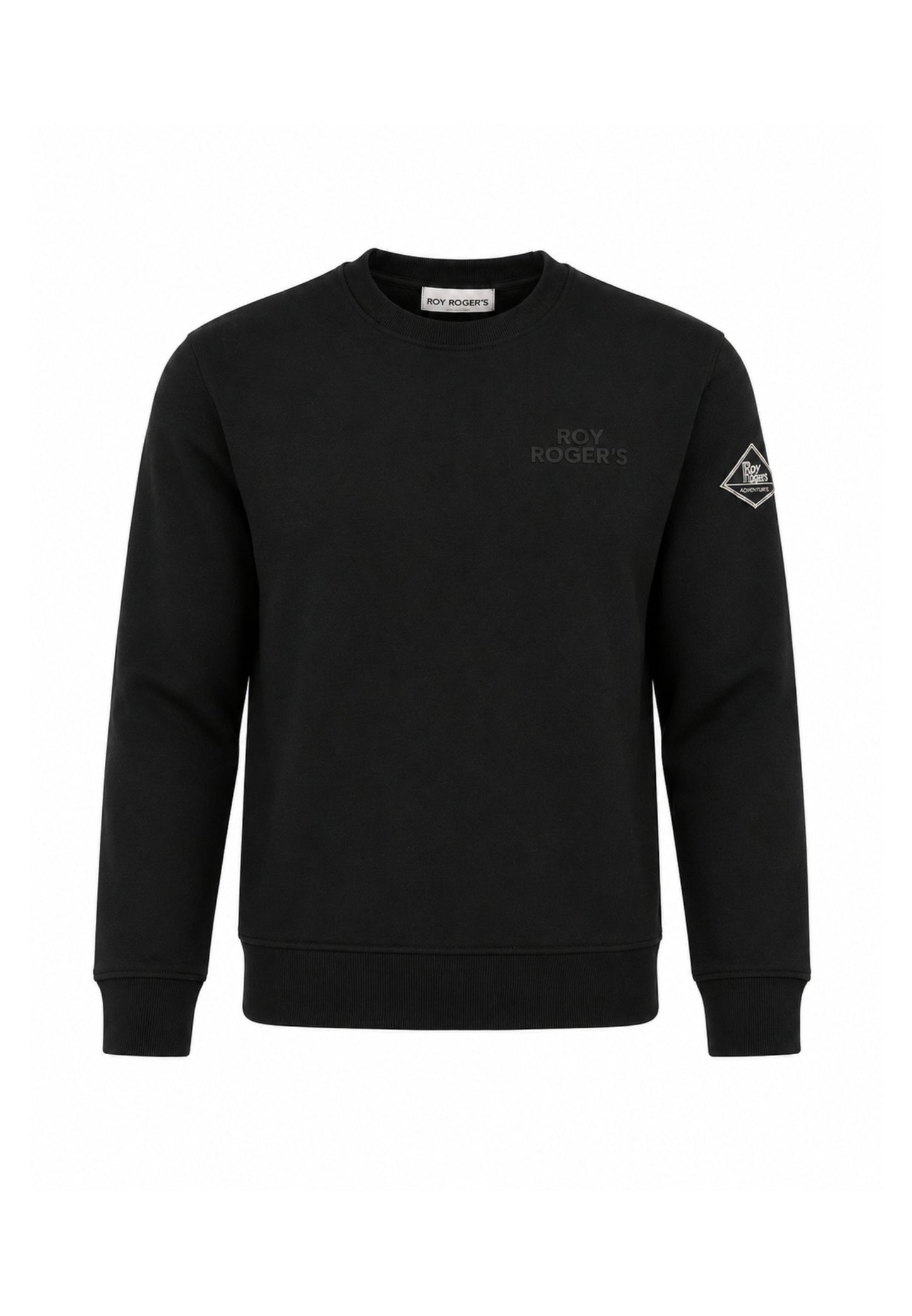 Roy Roger's felpa nera girocollo con logo gommato piccolo Bambini e ragazzi rz486/00.nero_