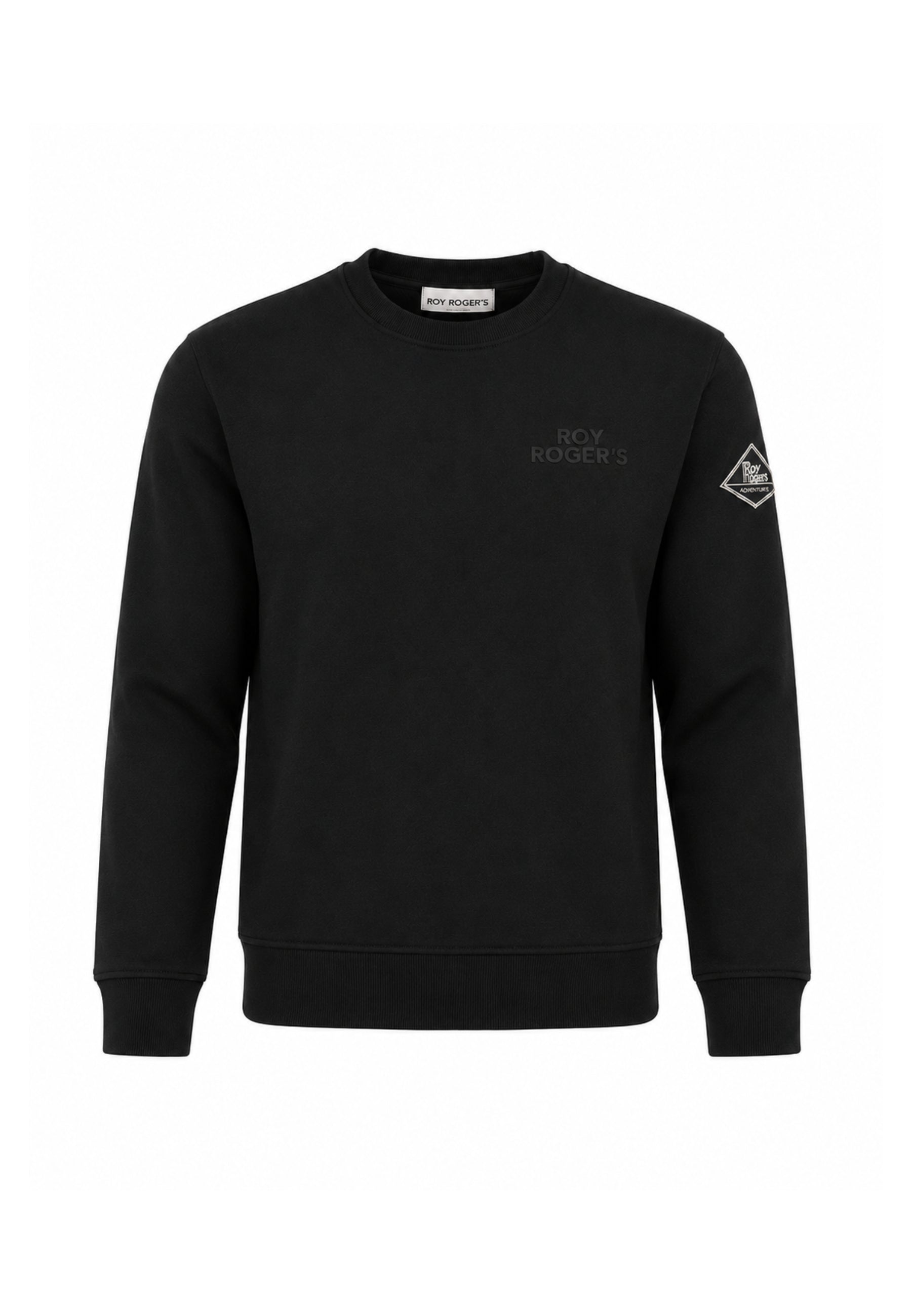 Roy Roger's felpa nera girocollo con logo gommato piccolo Bambini e ragazzi rz486/00.nero_