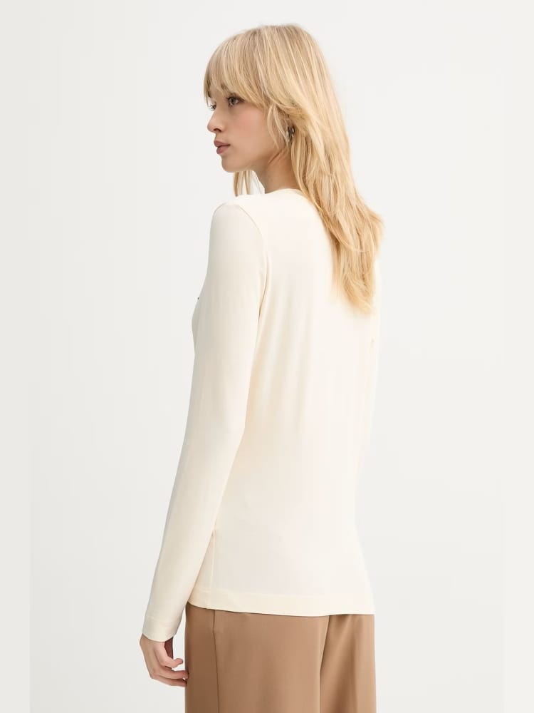 Guess tshirt crema donna logo animalier
