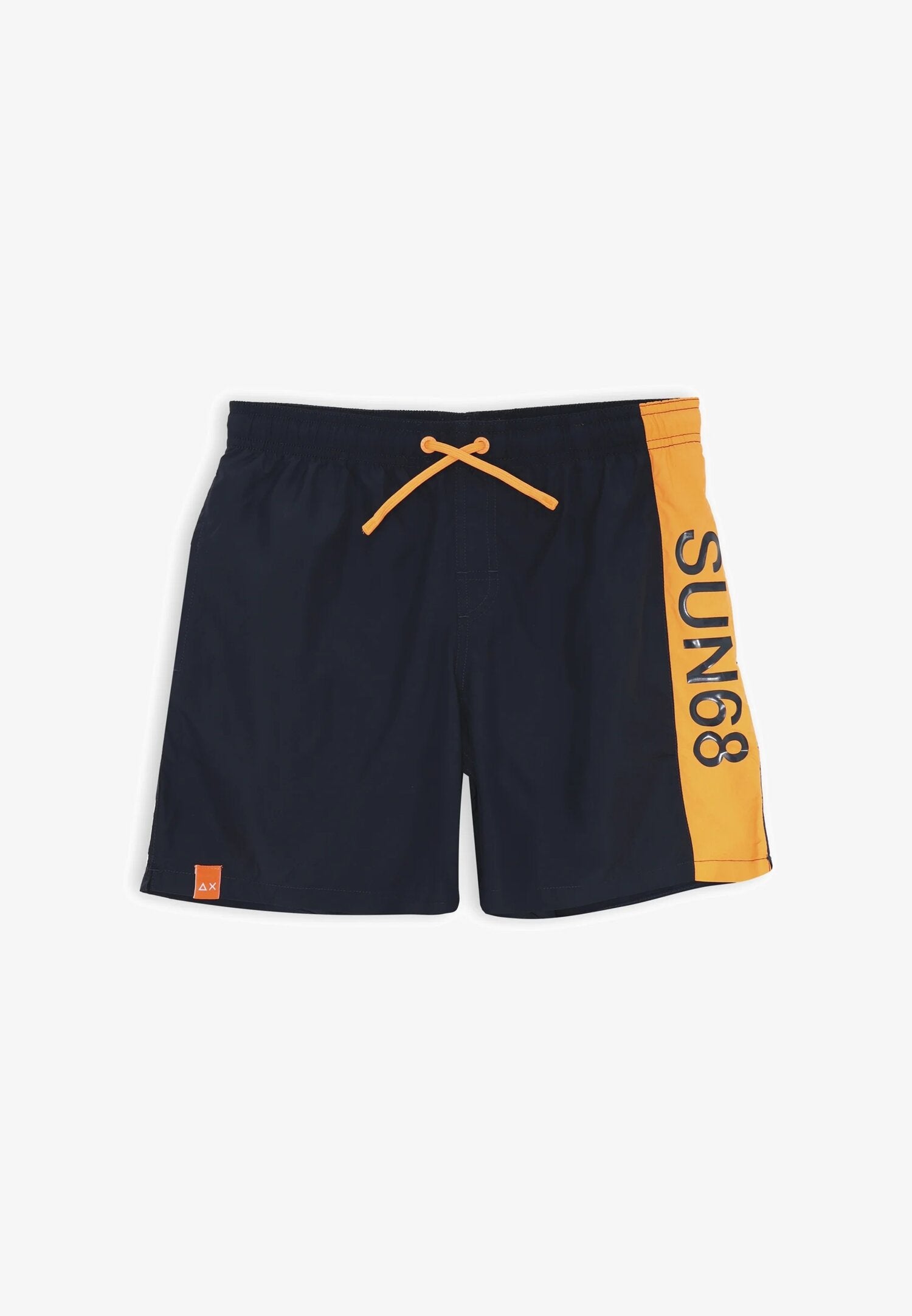 Sun68 costume dark blue con fascia arancio e stampa SUN68 verticale | CammarataMode