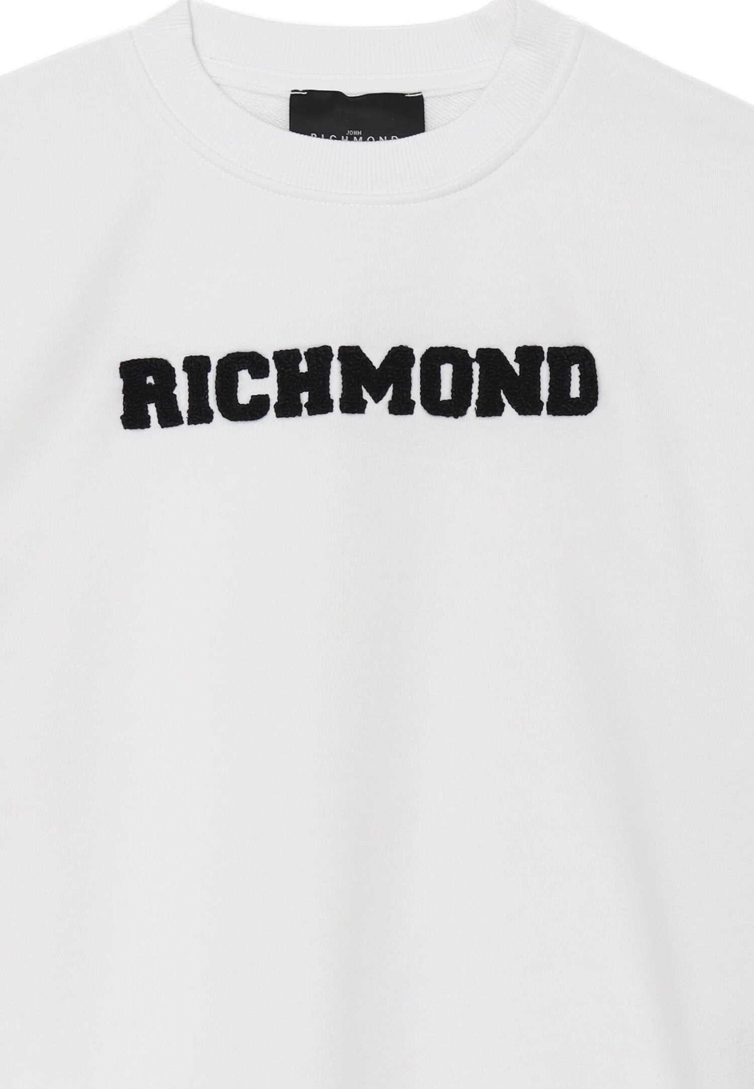 John Richmond Felpa Bianca Bambino In Cotone Girocollo Sportivo AI25