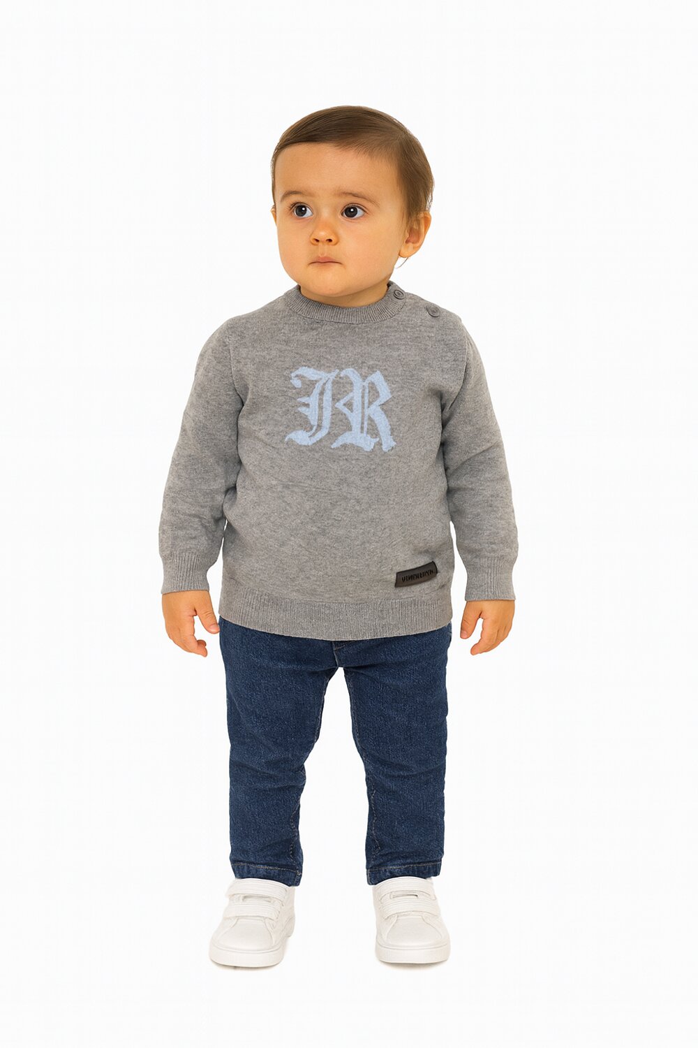 John Richmond maglia neonato grigia 6-36 mesi logo JR