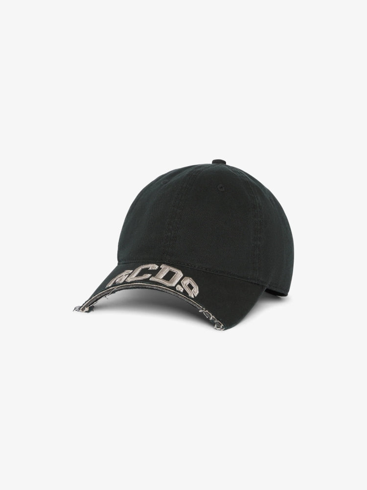 Gcds cappello nero uomo unisex logo ricamato sul davanti dettaglio logo
