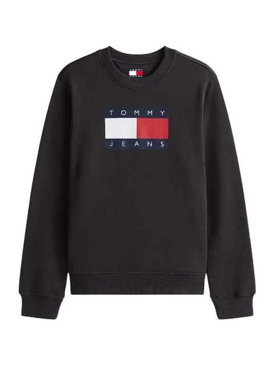 Tommy Jeans felpa nera donna maxi logo