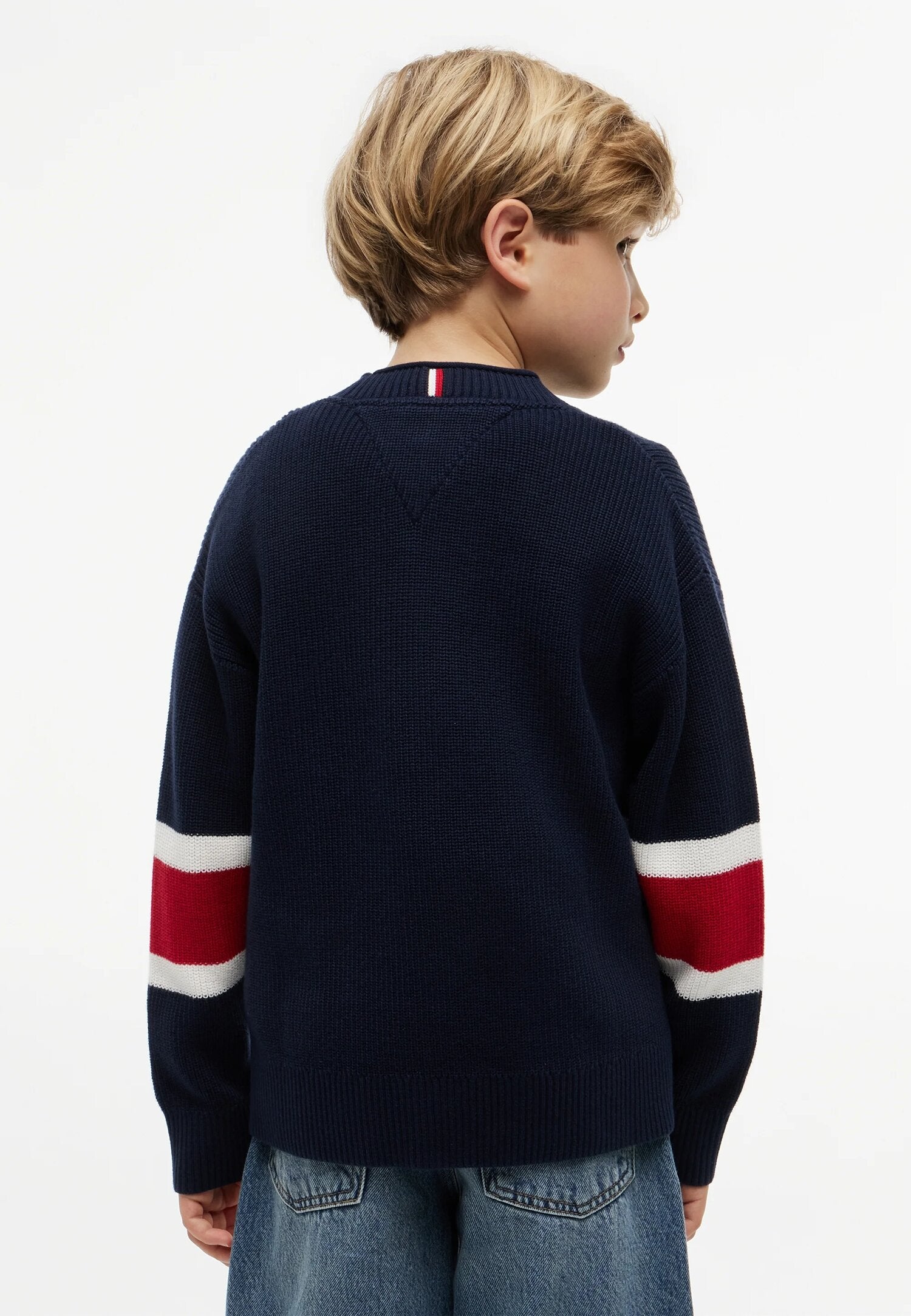 Tommy Hilfiger Maglione Blu Con Logo College Bambino KB0KB10561C1G_