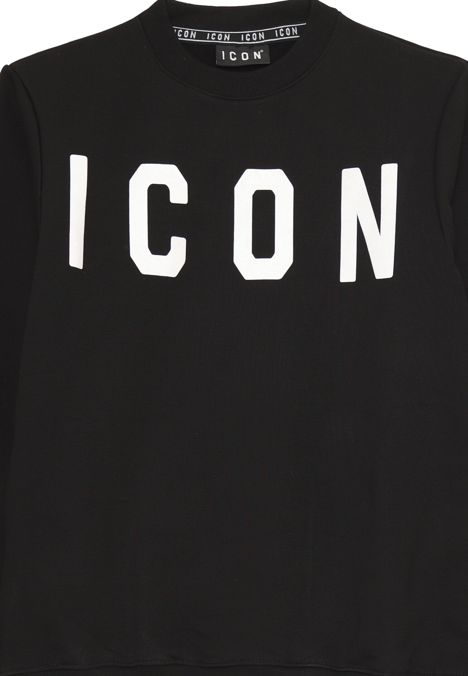 Icon Felpa Nera Bambino In Cotone Girocollo | Quotidiano AI25 | CammarataMode