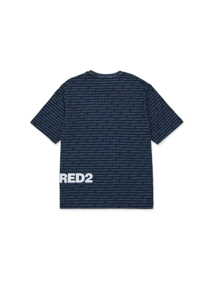 Dsquared t-shirt kids/junior in cotone nero con logo allover Bambino