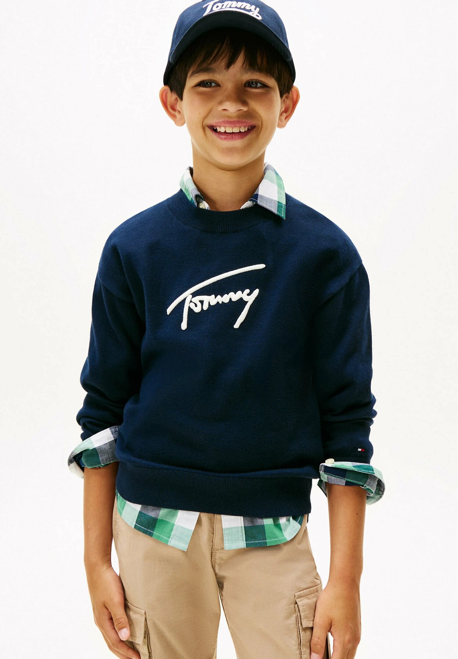 Tommy Hilfiger Felpa Neonato Varsity TH Signature - Blu Navy