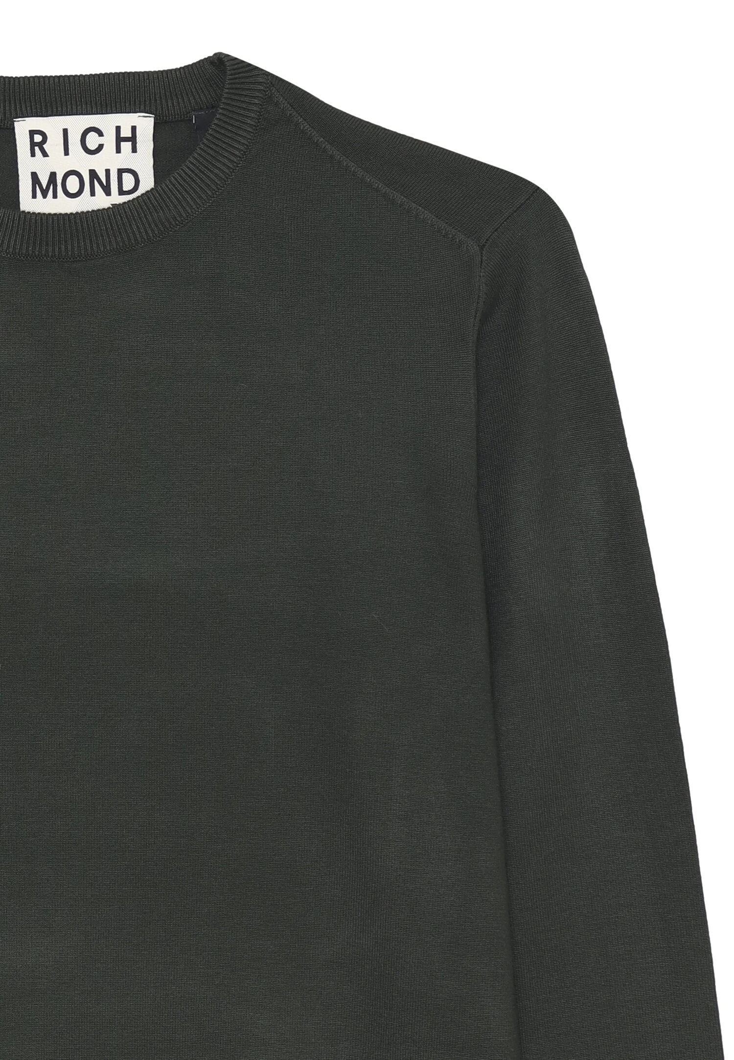 John Richmond maglione uomo verde evergreen in misto viscosa con logo