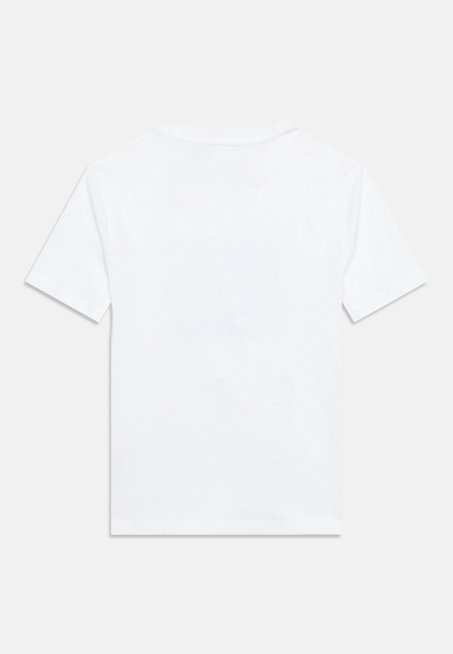 Calvin Klein Tshirt Bianca Con Logo Ripetuto Azzurro Bambino LVCKSJA10BYAF_