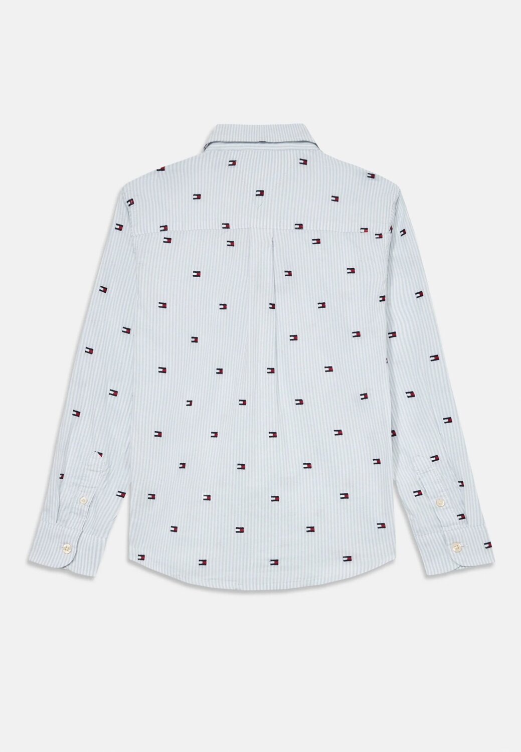 TOMMY HILFIGER – Camicia Ithaca Flag Neonato in Cotone Elasticizzato – Azzurra