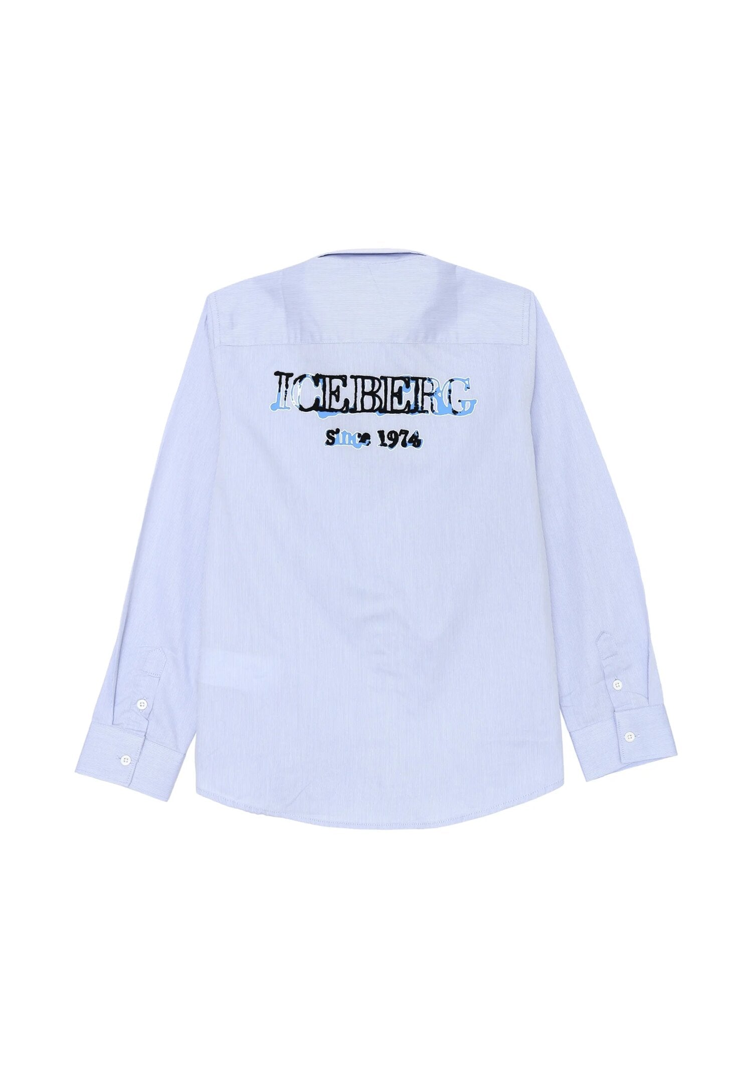 Iceberg Camicia Celeste Bambino In Cotone Maniche Lunghe Stile Elegante AI25