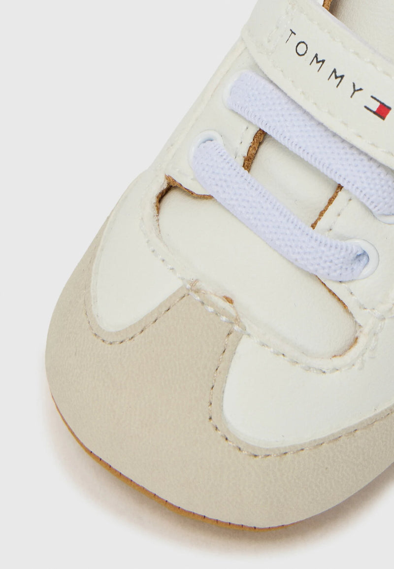 Tommy Hilfiger scarpine neonato beige off white blu primi passi morbide - PANNA | CammarataMode
