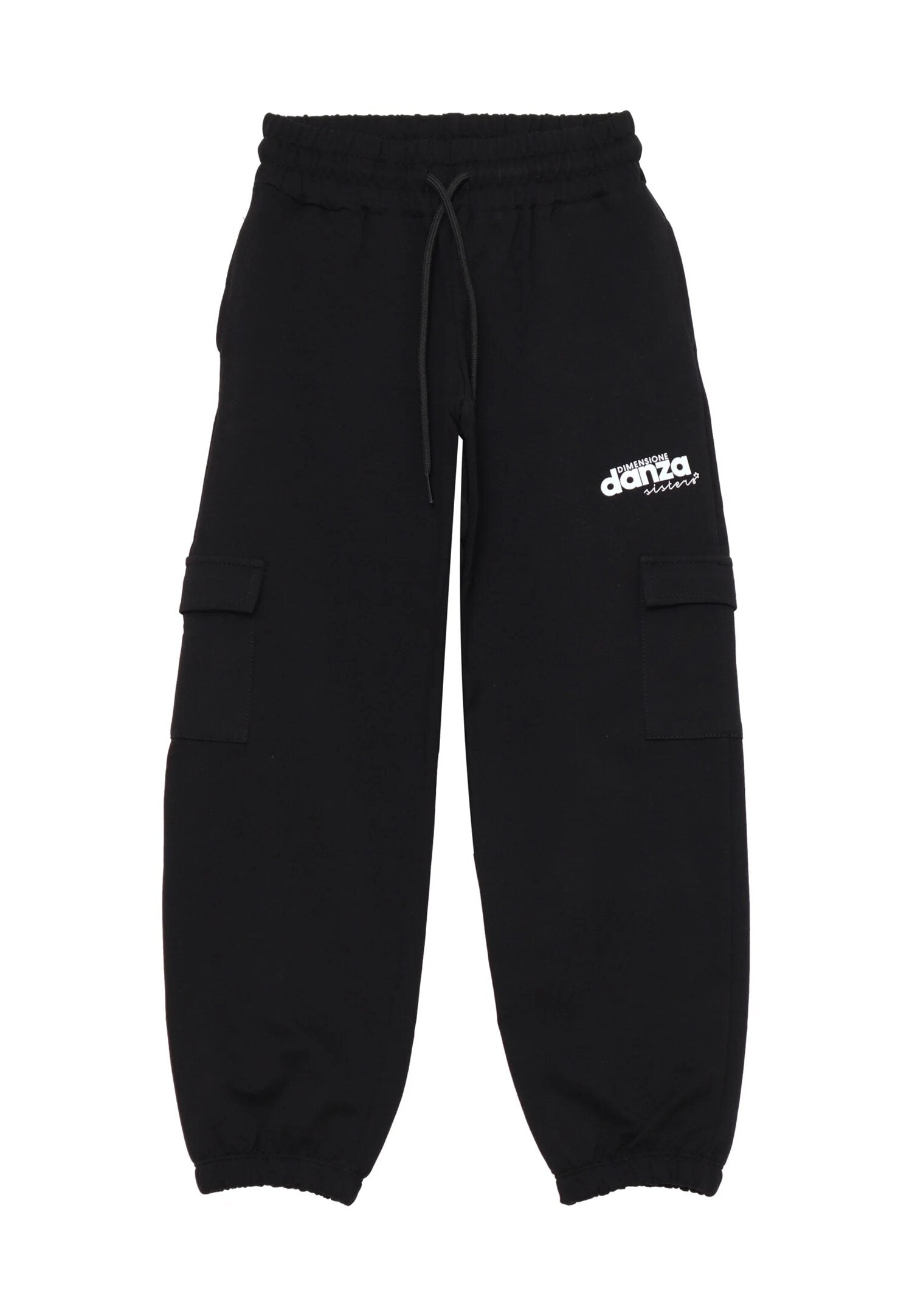 Dimensione Danza Tuta Nero Bambina Cargo In Cotone Con Cappuccio Sport AI25