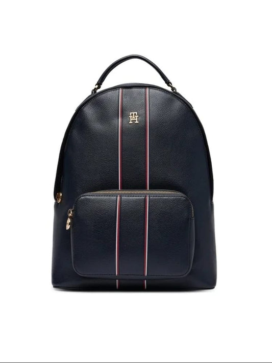 Tommy Hilfiger zaino blu navy donna mini logo oro | Misure: 28 x 37.5 x 13 cm
