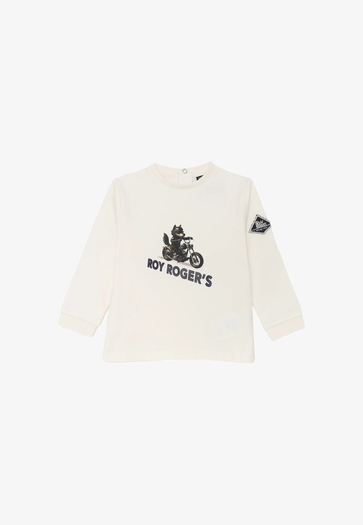 Roy Rogers Maglietta Bambino Wolf Manica Lunga - Off White