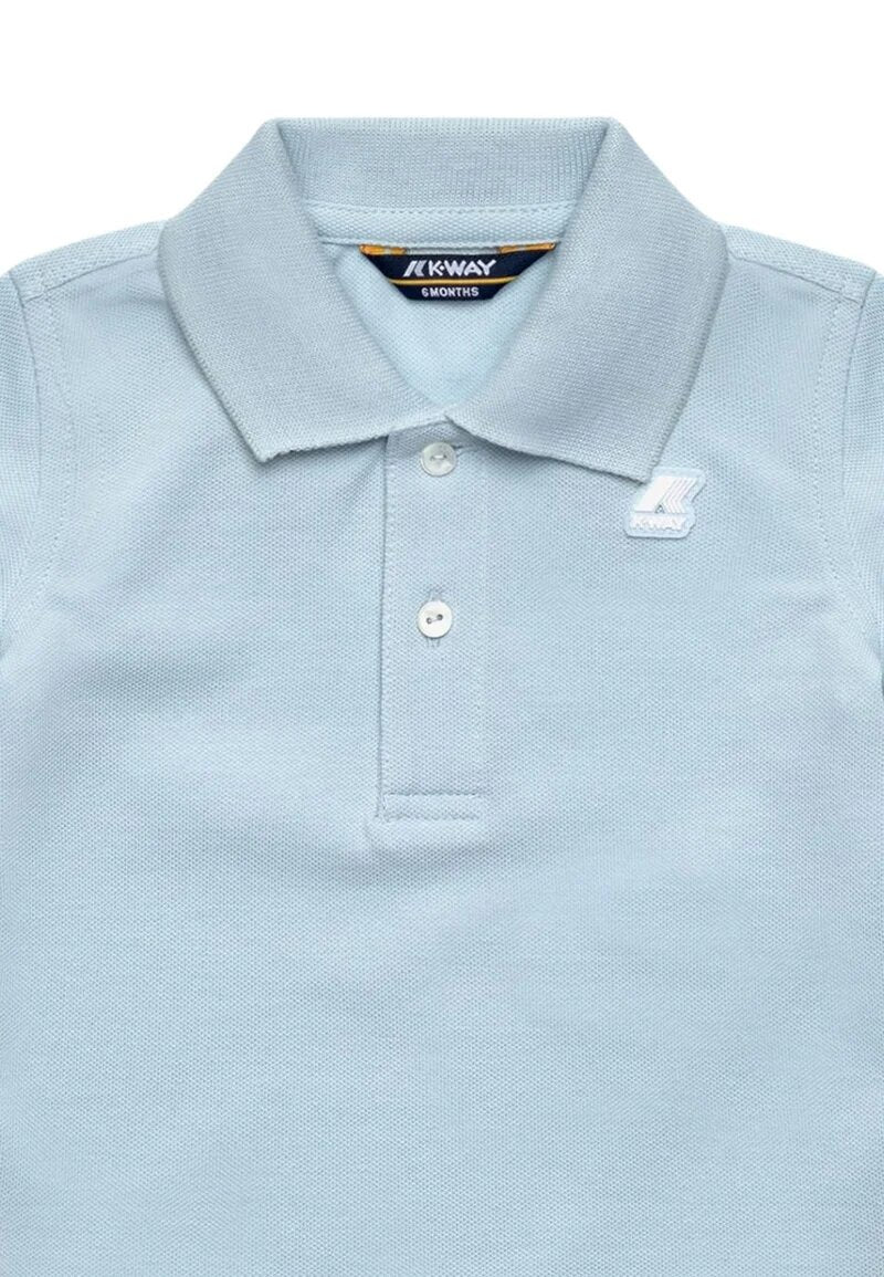 K-Way Polo Celeste Neonato Baby Newborn Manica Corta Logo | CammarataMode
