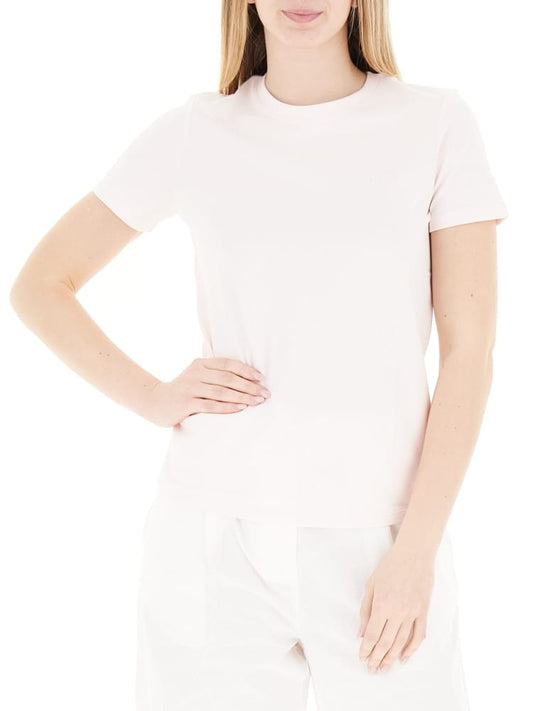 Sun68 tshirt rosa chiaro donna mini logo con strass