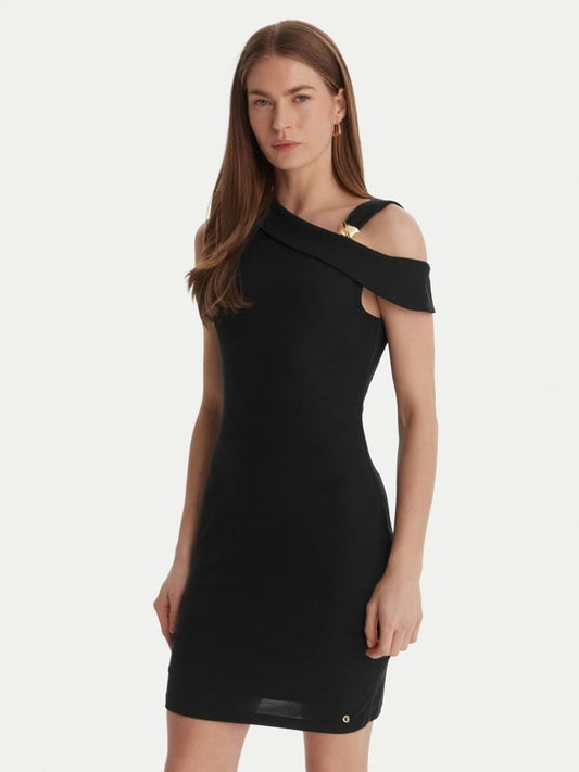 Guess abito nero donna mini logo sul fondo