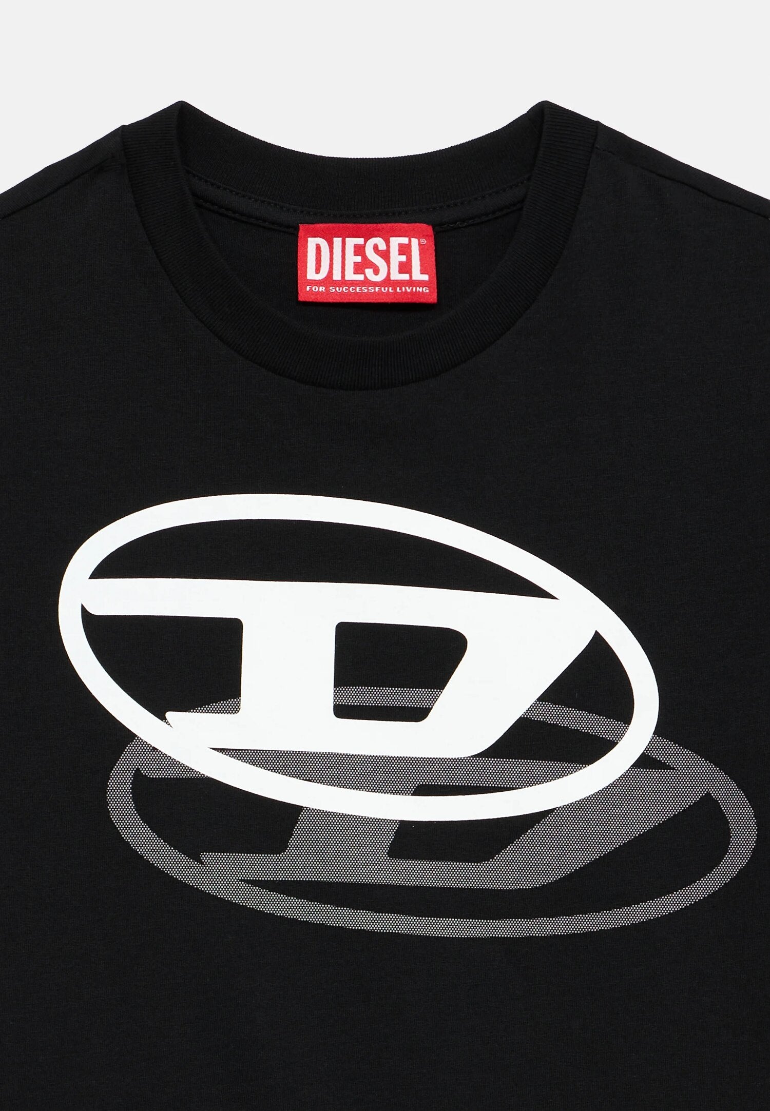 Diesel Tshirt Nera Bambino In Jersey Maniche Corte Sportivo PE26