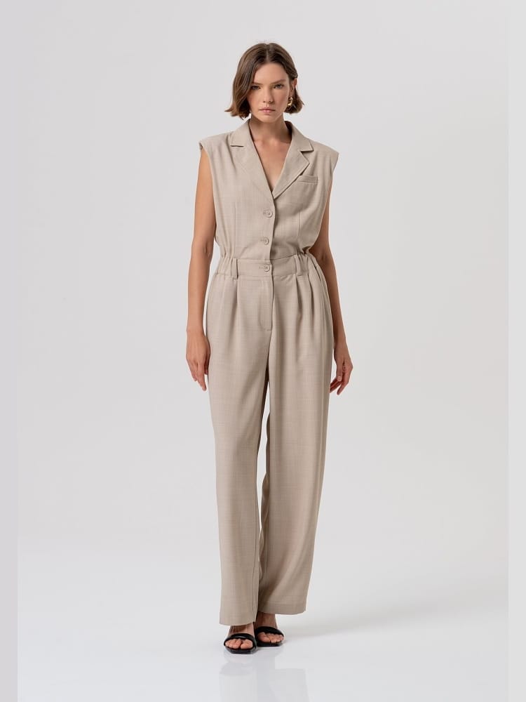 Fracomina long sleevless overall mudmelange
