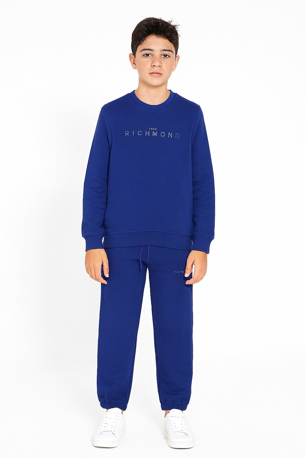 John Richmond tuta bambino royal blu cotone inverno stampa logo