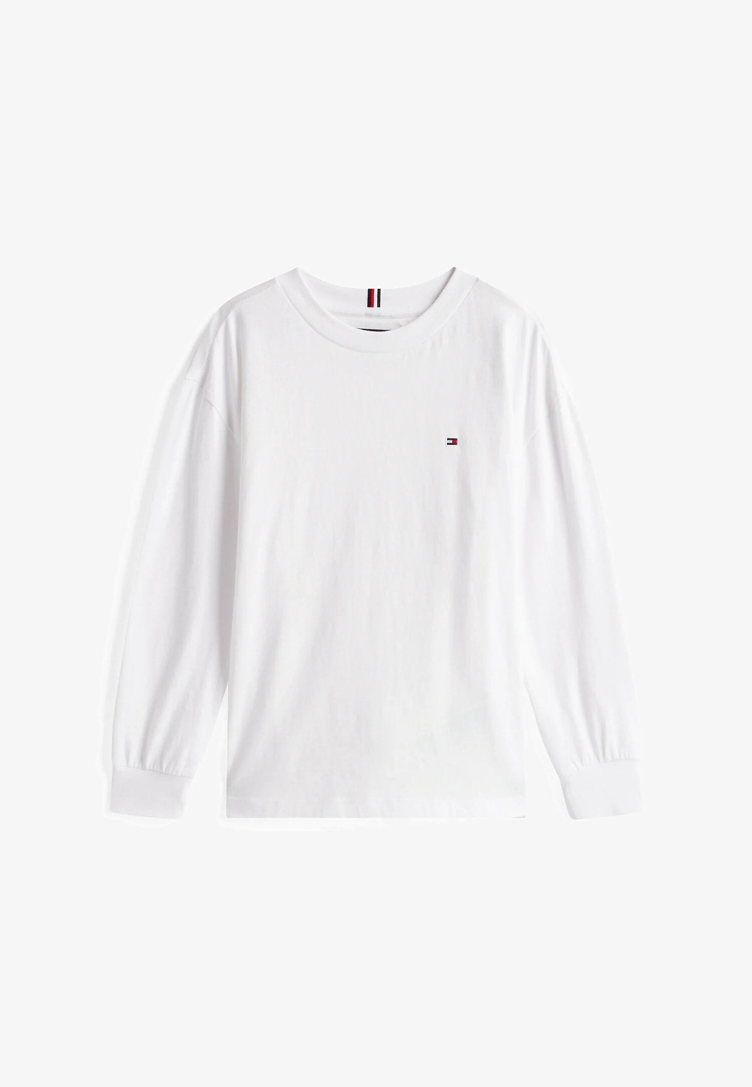 Tommy Hilfiger Tshirt Bianco Bambino In Cotone Girocollo Sportivo AI25