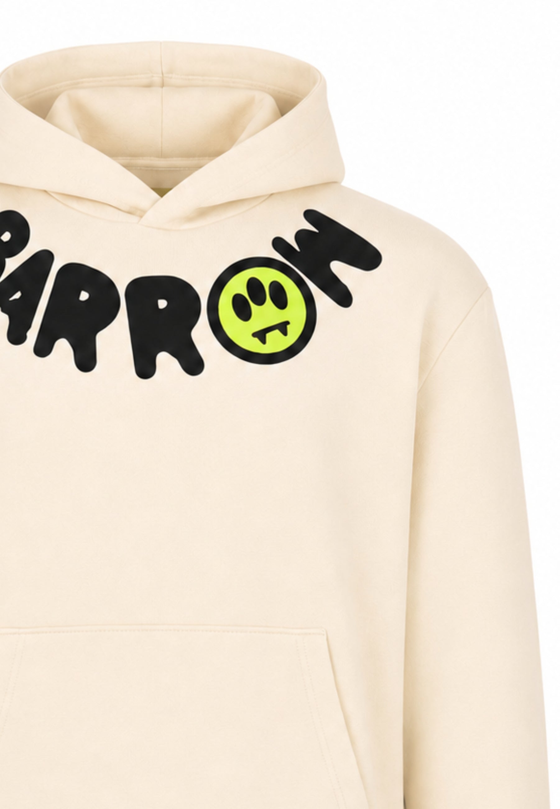 BARROW FELPA PANNA CON CAPPUCCIO con logo sul collo Bambini e ragazzi F6BKJUHS038.PANNA_
