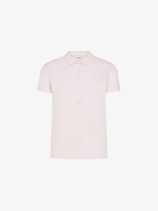 Sun68 polo rosa donna logo con strass