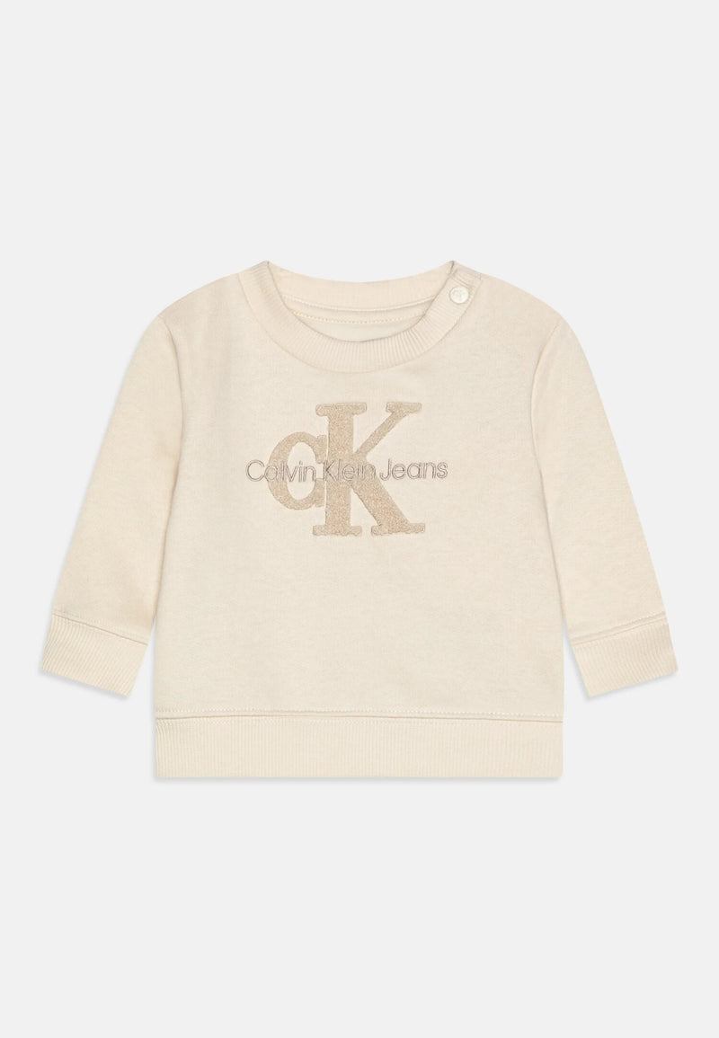 Felpa beige Calvin Klein neonato primavera 2025 - BEIGE | CammarataMode