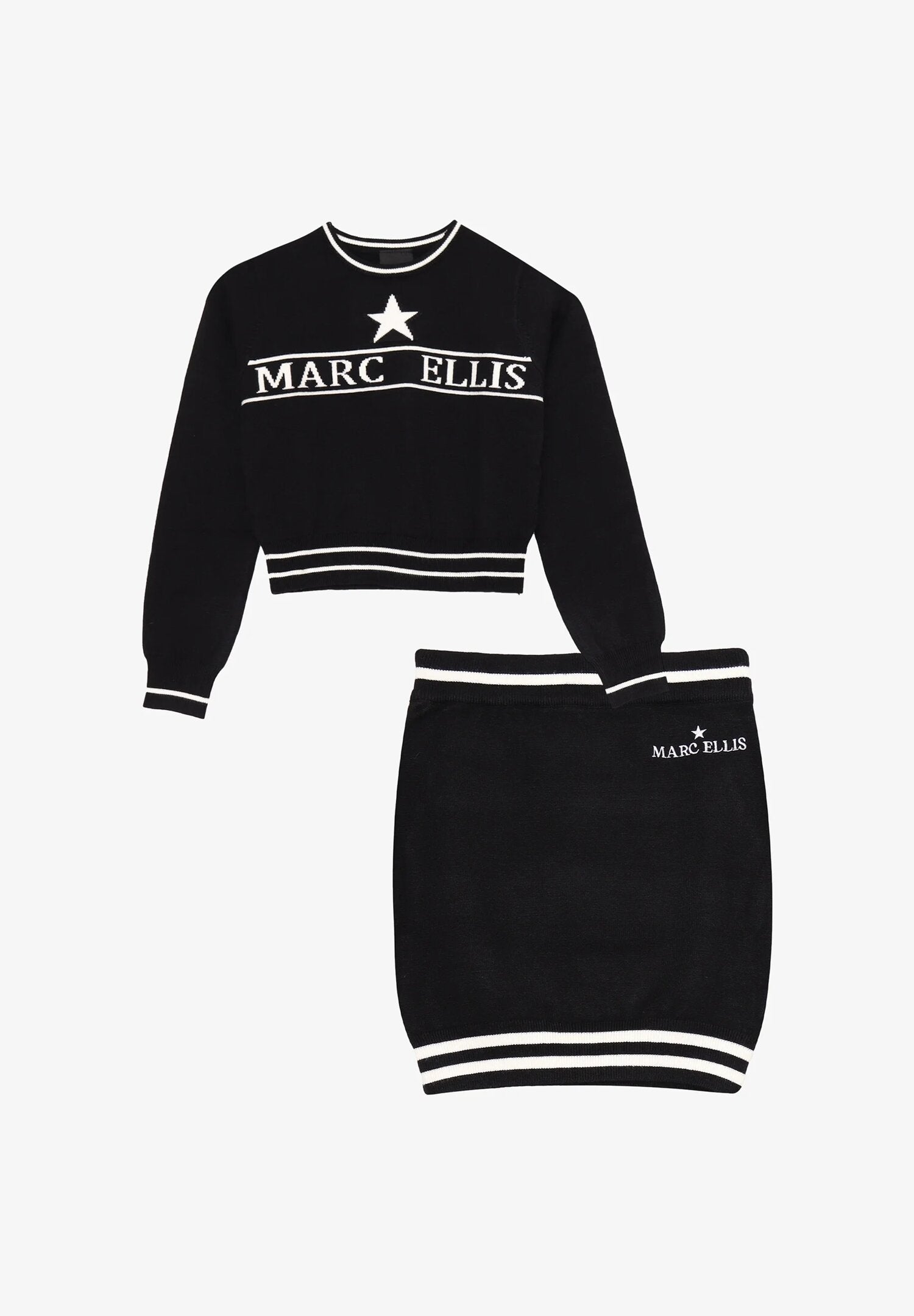 Marc Ellis Completo Nero Bambina In Maglia Girocollo Elegante AI25