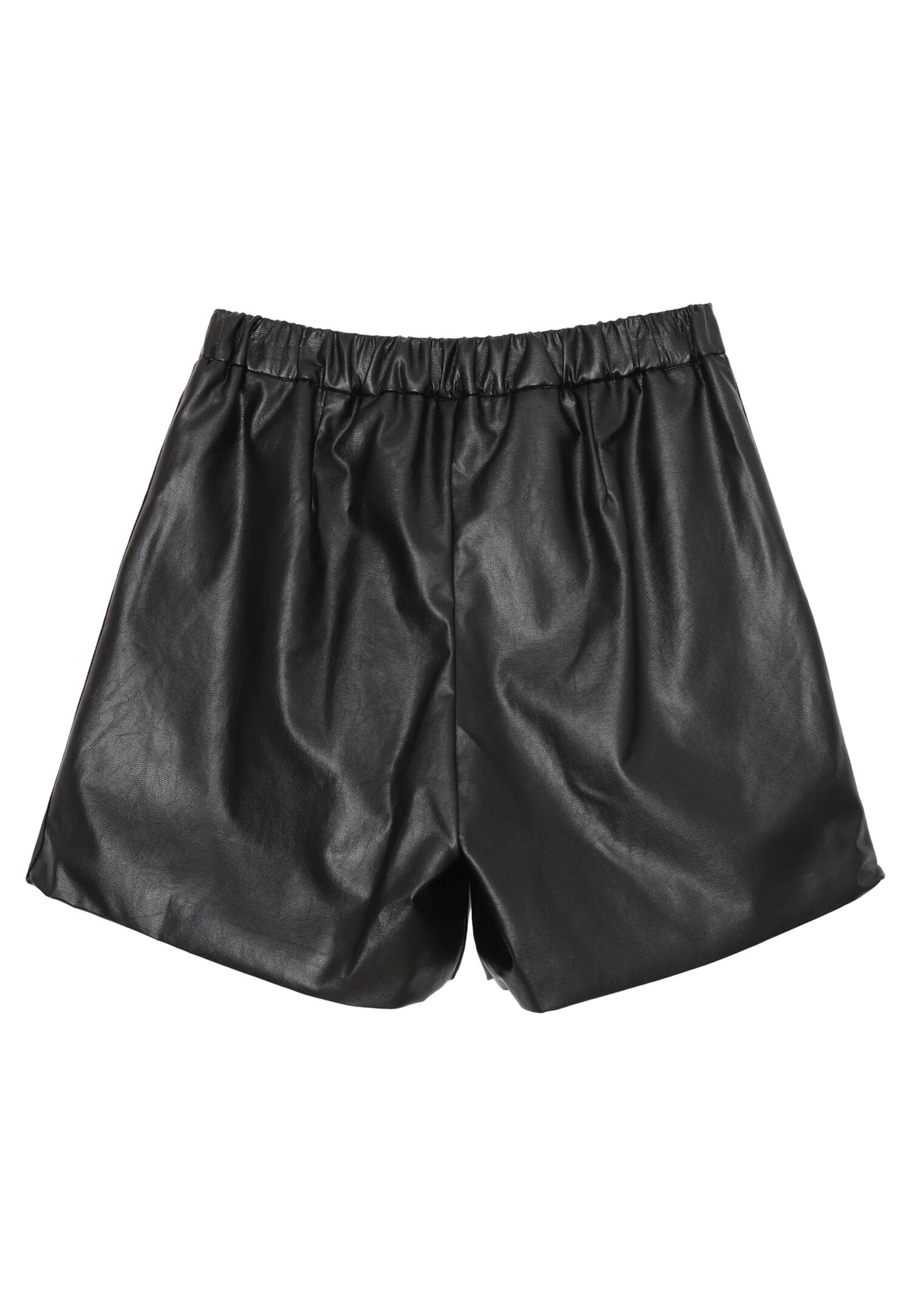 Gaelle Paris Completo Nero Bambina In Ecopelle Maniche Corte Elegante AI25