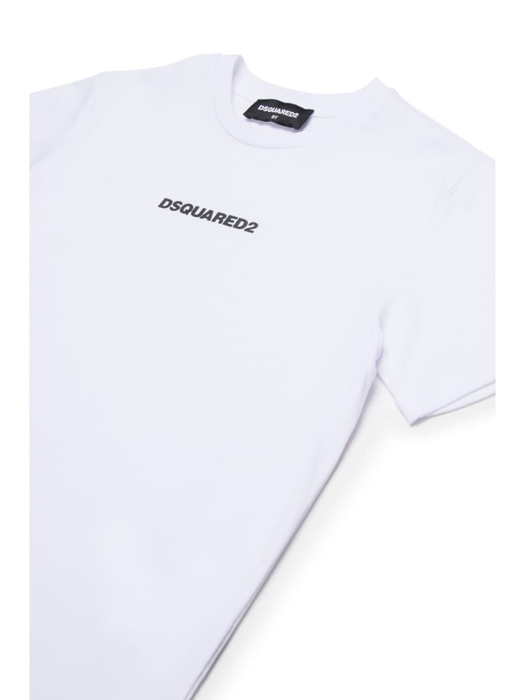 Dsquared t-shirt kids-junior bianca con mini logo centrale gommato Bambino