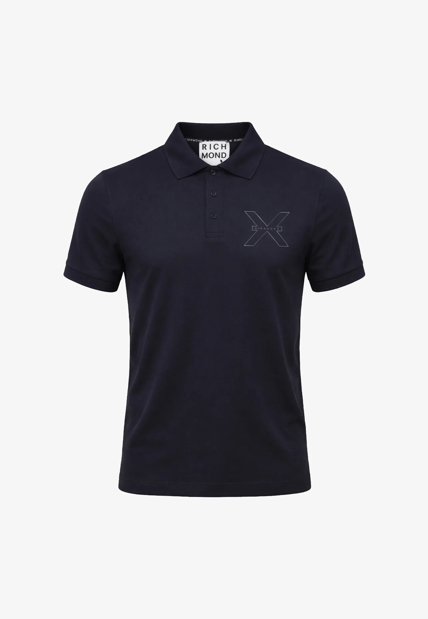 John Richmond Polo Blu Navy Logo x Uomo Maniche Corte - UMP26026PO_
