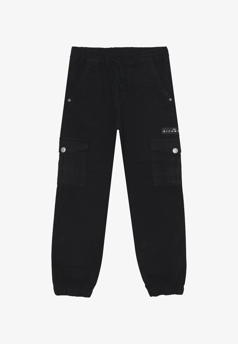 John Richmond pantaloni cargo bambina neri 2-16 anni cotone stretch - NERO | CammarataMode