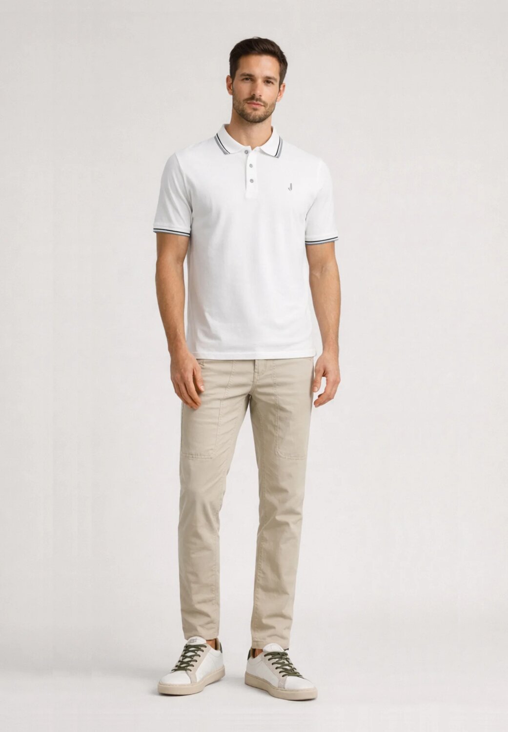 Jeckerson Polo Bianca a Mezze Maniche Uomo CTCTPPIQU001_