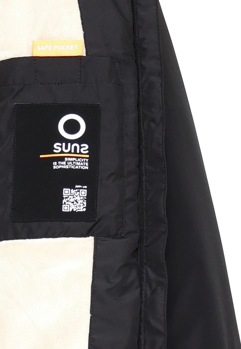 Suns Giubbotto Nero Bambino In Nylon Con Cappuccio |Da Passeggio AI 25 | CammarataMode
