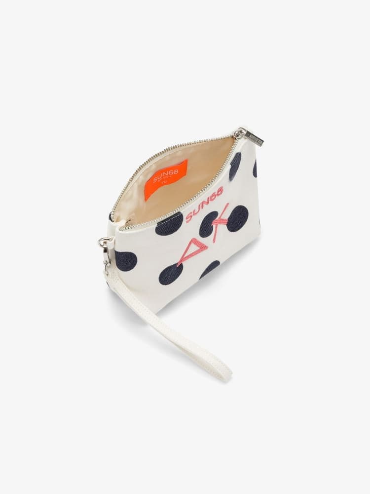 Sun68 pochette bianca donna a pois logo sul davanti