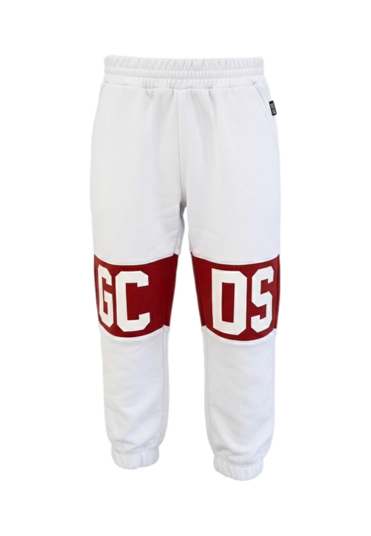 Gcds Pantalone Tuta Bianco Bambino Vita Regolabile Sportivo In Cotone 743377_