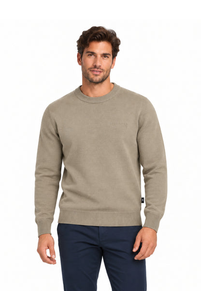 John Richmond maglia BEIGE IN LANA RASATA CON MINI LOGO Uomo uma26169ma.beige_