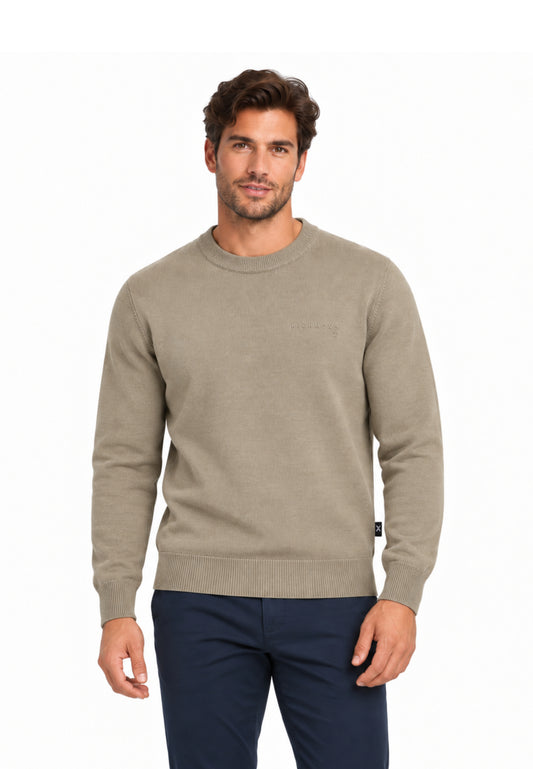 John Richmond maglia BEIGE IN LANA RASATA CON MINI LOGO Uomo uma26169ma.beige_