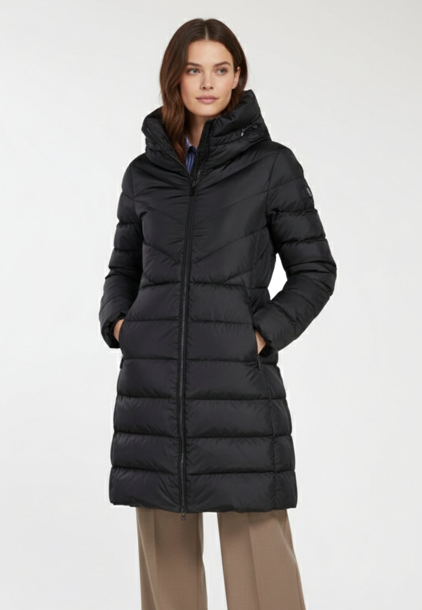 Ciesse Piumini Rebecca 206XXP Giubbotto Donna Lungo Nero con Cappuccio