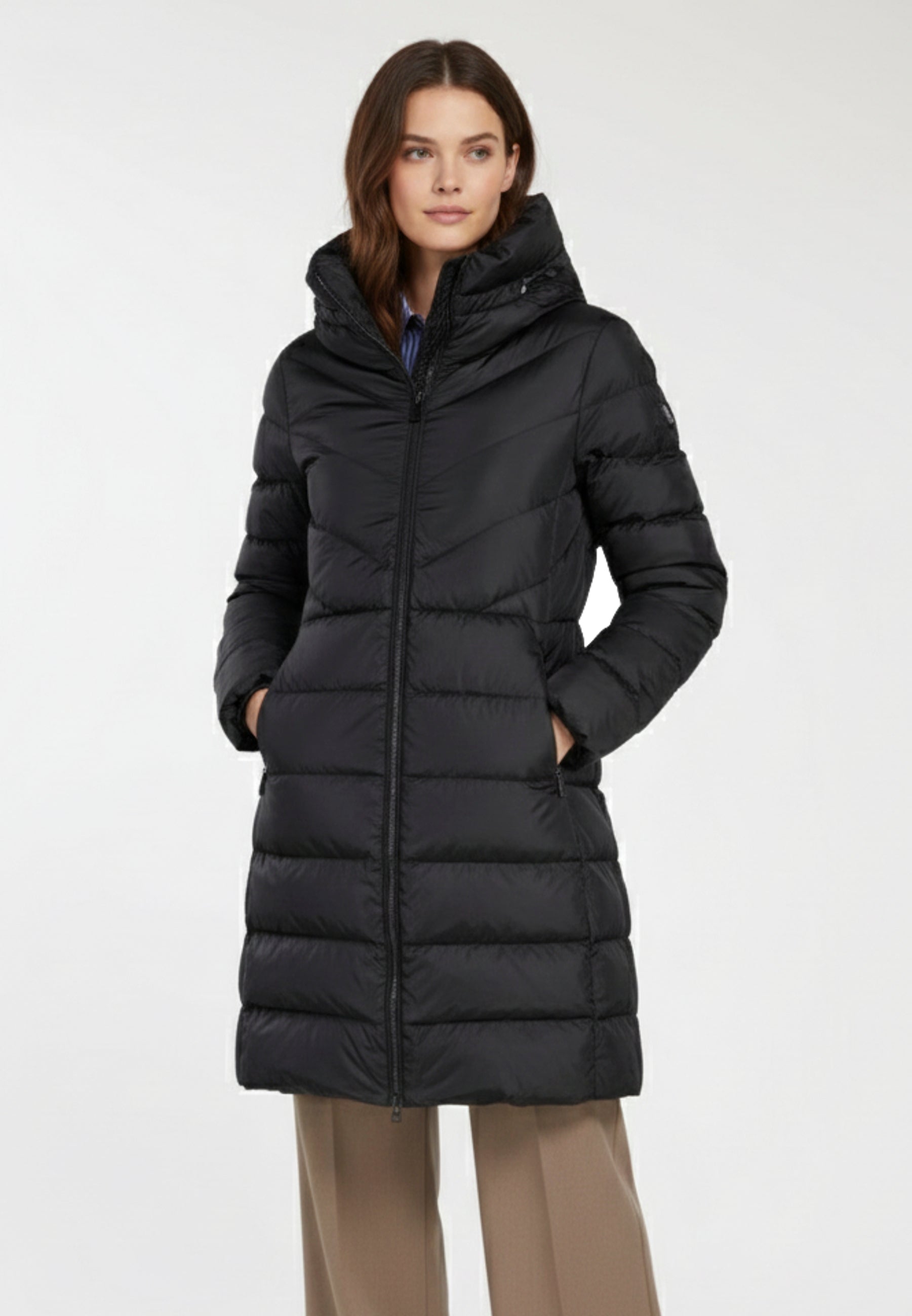 Ciesse Piumini Rebecca 206XXP Giubbotto Donna Lungo Nero con Cappuccio