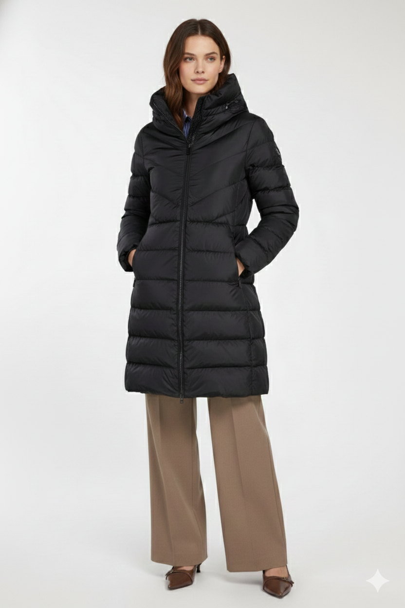 Ciesse Piumini Rebecca 206XXP Giubbotto Donna Lungo Nero con Cappuccio