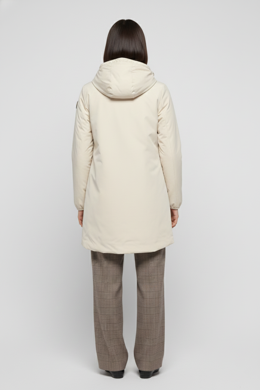 Ciesse Piumini giubbotto lungo donna Matilda beige con cappuccio