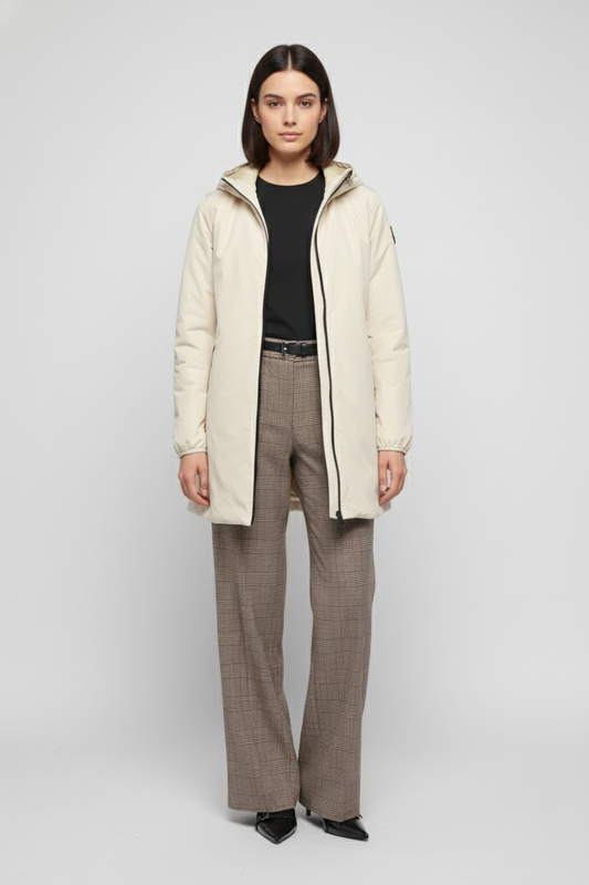 Ciesse Piumini giubbotto lungo donna Matilda beige con cappuccio