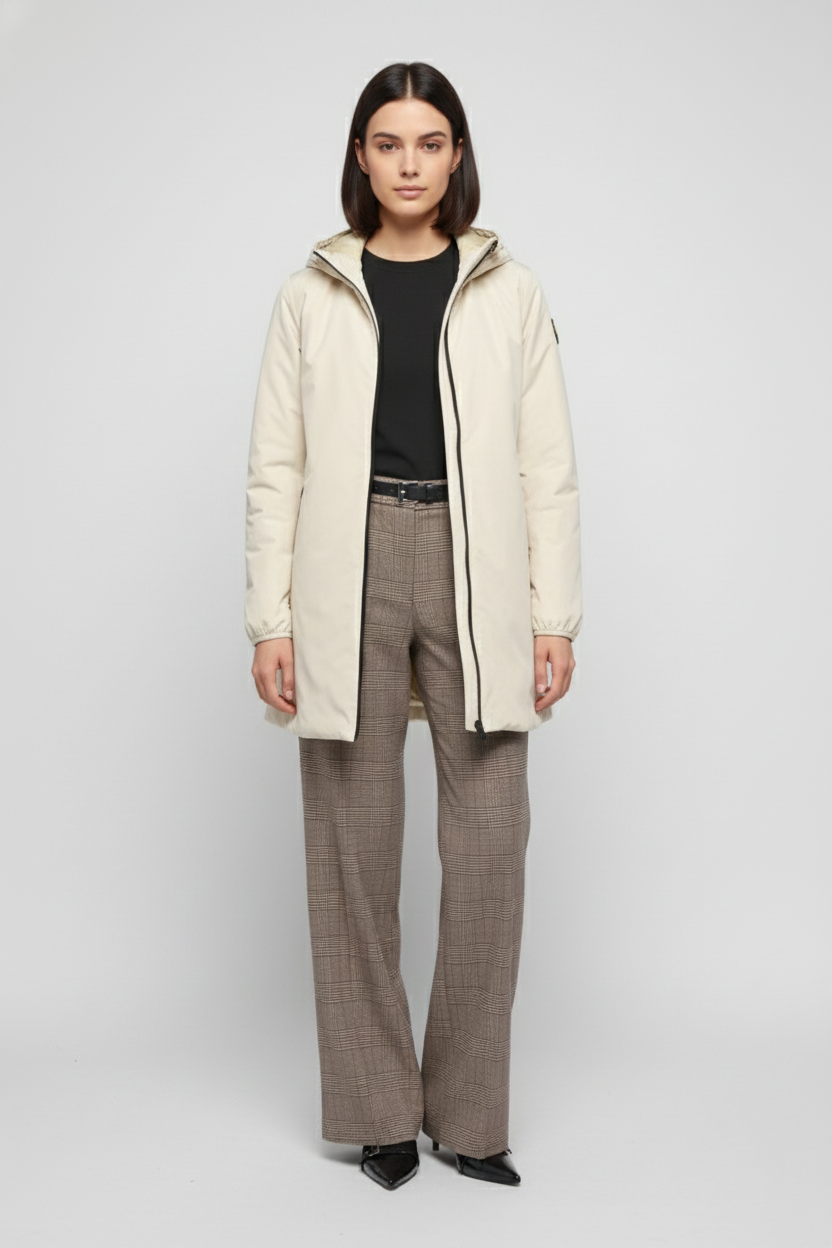 Ciesse Piumini giubbotto lungo donna Matilda beige con cappuccio