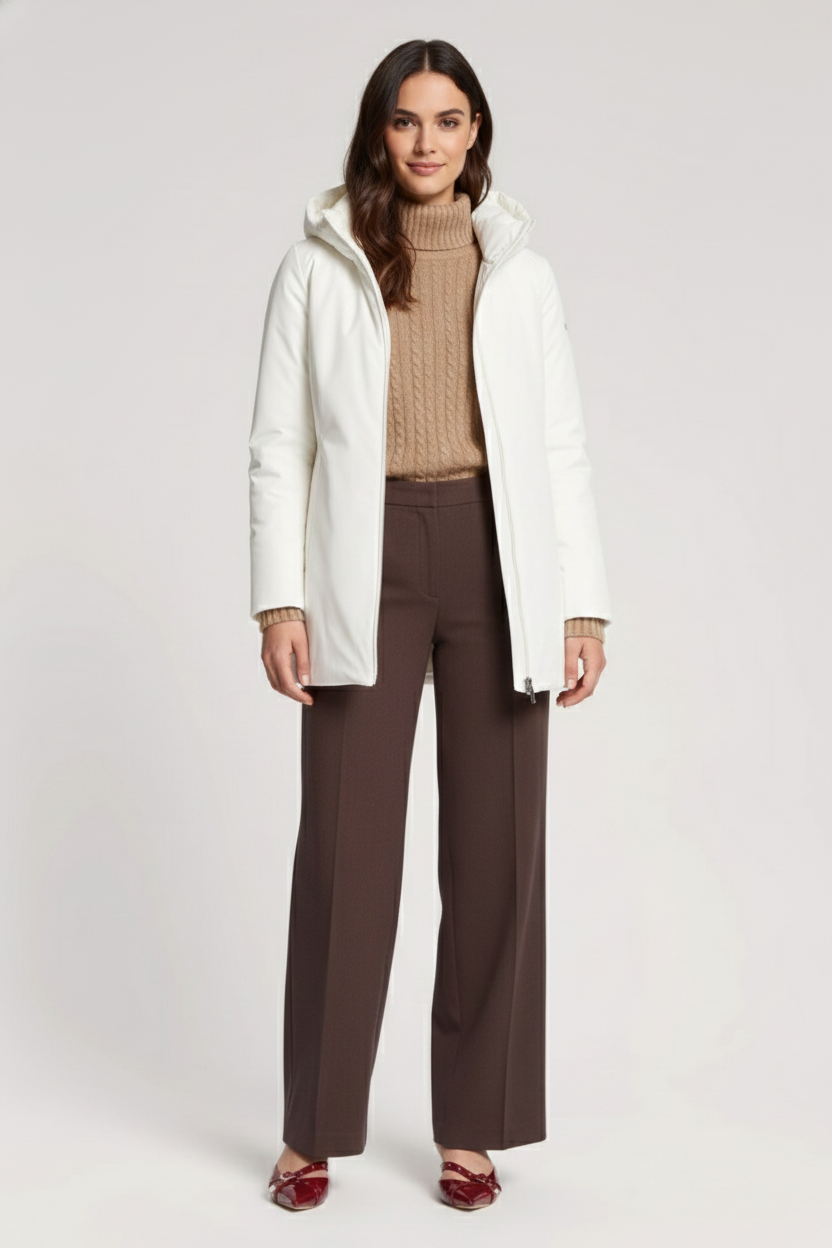 Ciesse Piumini giubbotto lungo donna Mire bianco con cappuccio