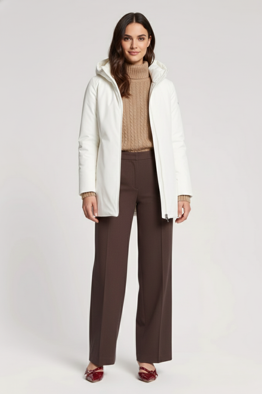 Ciesse Piumini giubbotto lungo donna Mire bianco con cappuccio