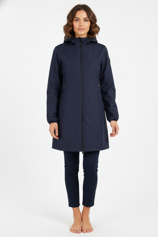 Ciesse Piumini giubbotto lungo donna Matilda blu con cappuccio